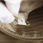 Prada Logo Jacquard Hobo Leather Shoulder Bag — view 9