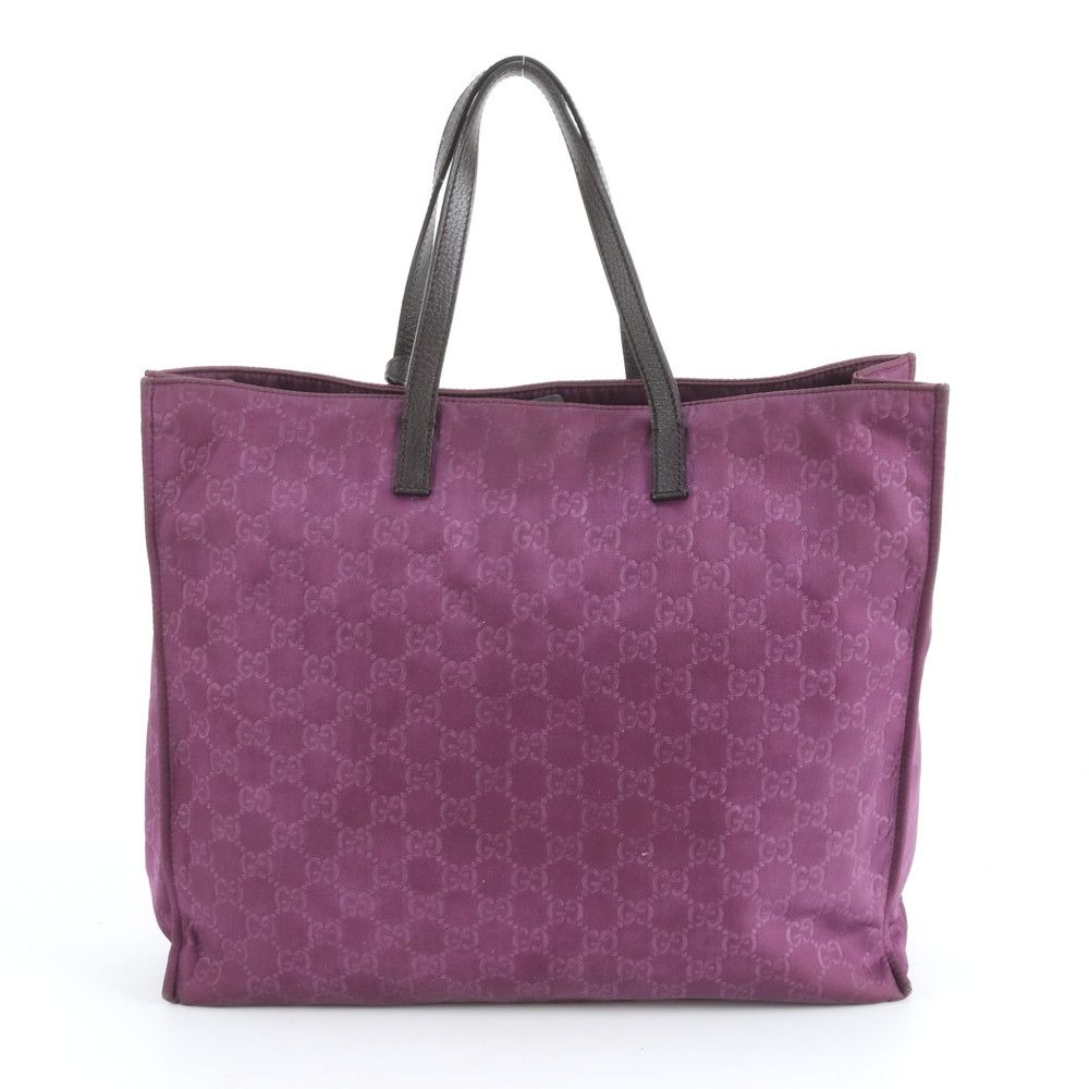 Gucci GG Nylon Leather Tote Shoulder Hand — view 3