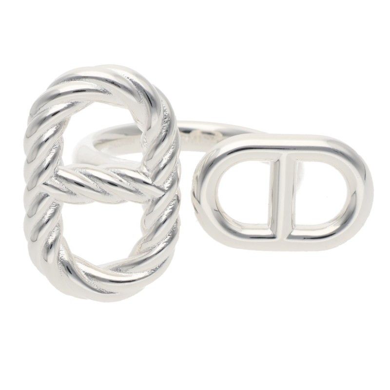 Hermes Chaine D'ancre Alea II Silver Ring