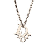 Dior Rhinestone Embellished Oblique Logo Necklace