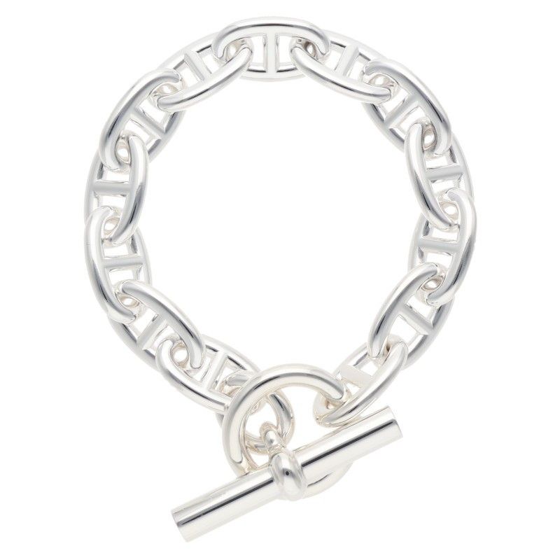 Hermes Chaine D'ancre TGM Silver Bracelet