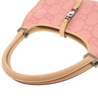 Gucci Vintage Jackie GG Pattern 002 Canvas Leather Pink Beige Shoulder — view 5
