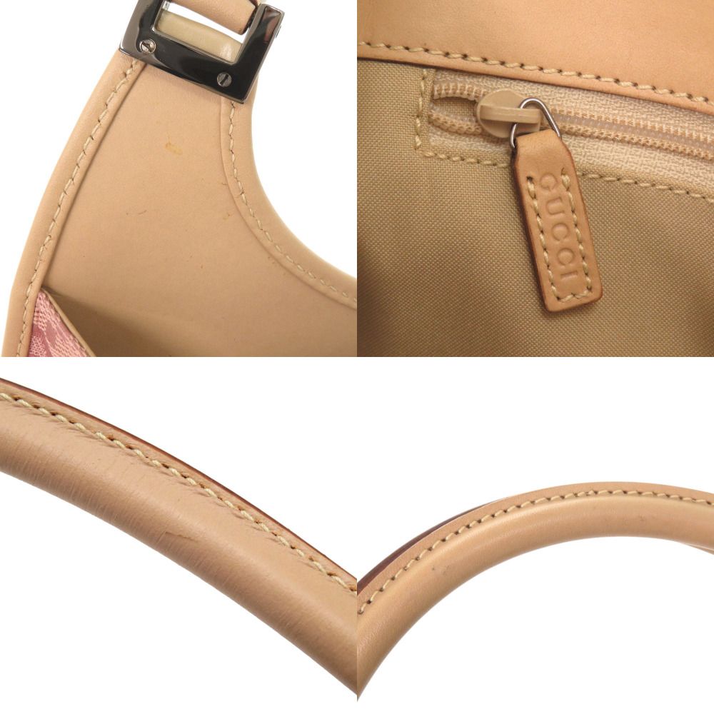 Gucci Vintage Jackie GG Pattern 002 Canvas Leather Pink Beige Shoulder — view 8