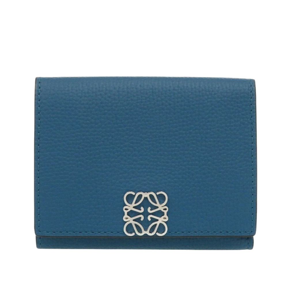 Loewe Anagram Trifold Wallet Leather Blue