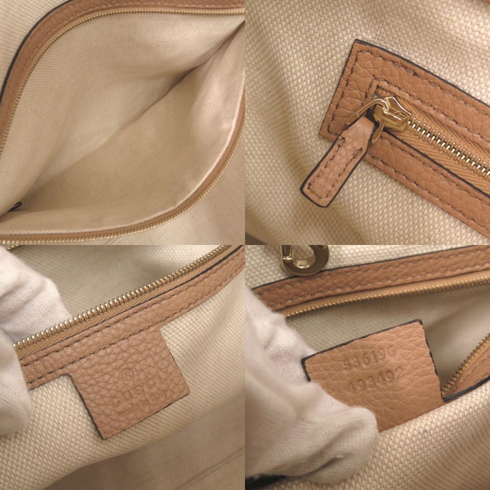 Gucci Soho Interlocking Leather Beige Tote Chain Shoulder — view 8
