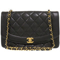Chanel Diana 25 Lambskin Black Quilted Shoulder Bag CC Logo