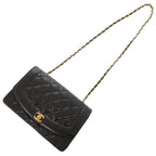 Chanel Diana 25 Lambskin Black Quilted Shoulder Bag CC Logo — view 8