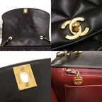 Chanel Diana 25 Lambskin Black Quilted Shoulder Bag CC Logo — view 9