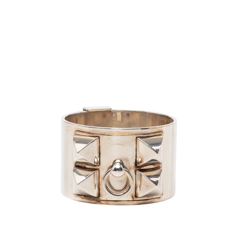 Hermes Collier de Chien GM Bracelet Bangle LG Silver