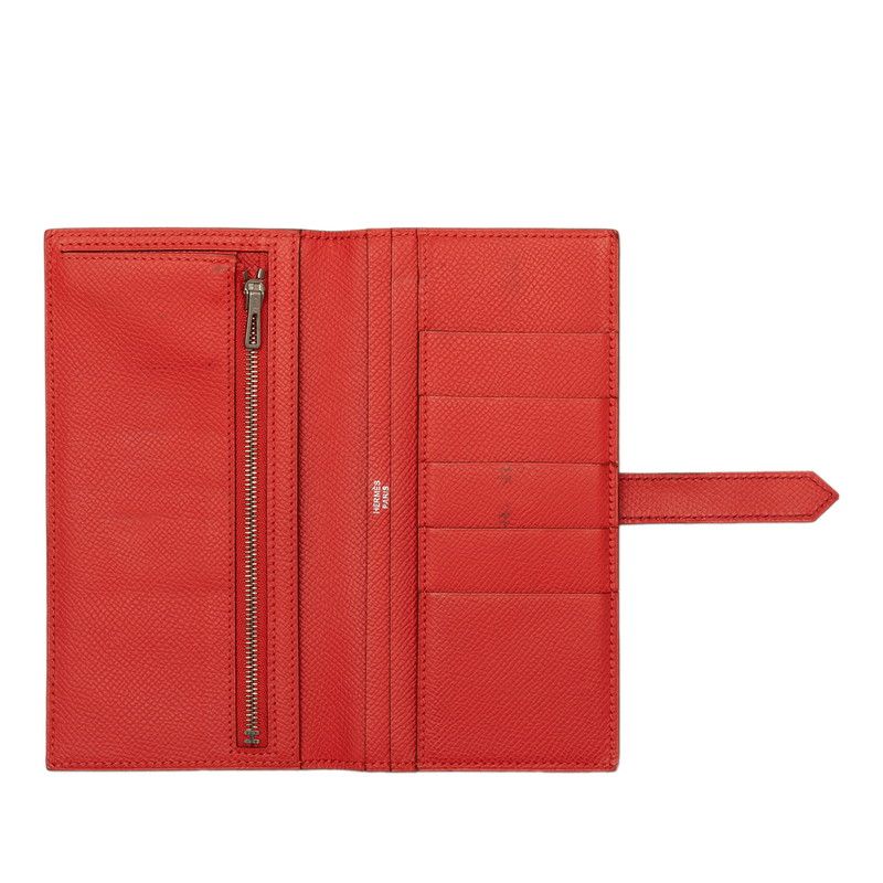 Hermes Bearn Souffle Wallet Rose Gyople Red Veau Epsom — view 4