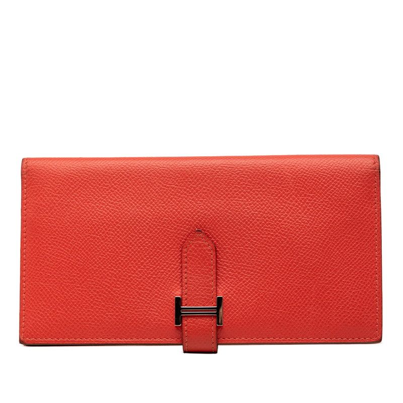 Hermes Bearn Souffle Wallet Rose Gyople Red Veau Epsom