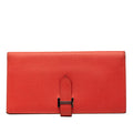 Hermes Bearn Souffle Wallet Rose Gyople Red Veau Epsom