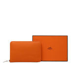 Hermes Azap Integral Zip Around Wallet Orange Veau Epsom — view 8
