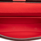 Hermes So 25 Crossbody Shoulder Bag Red Silver Taurillon Clemence — view 4