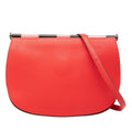 Hermes So 25 Crossbody Shoulder Bag Red Silver Taurillon Clemence