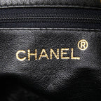 Chanel CC Logo Quilted Fringe Chain Shoulder Bag Black Lambskin — view 9