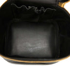 Chanel CC Logo Vanity Bag Handbag Black Caviar Leather — view 4