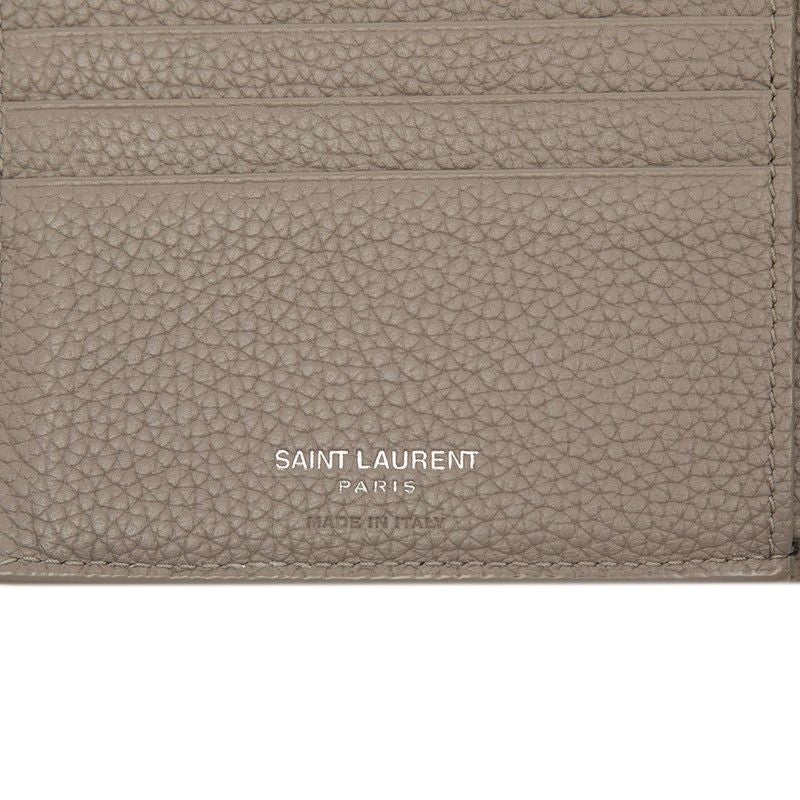Saint Laurent Tiny Cassandra YSL Logo Bifold Wallet Beige Leather — view 6