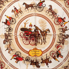 Hermes Carre 90 la Promenade de Longchamps Walk to Long Chien Scarf Brown — view 2