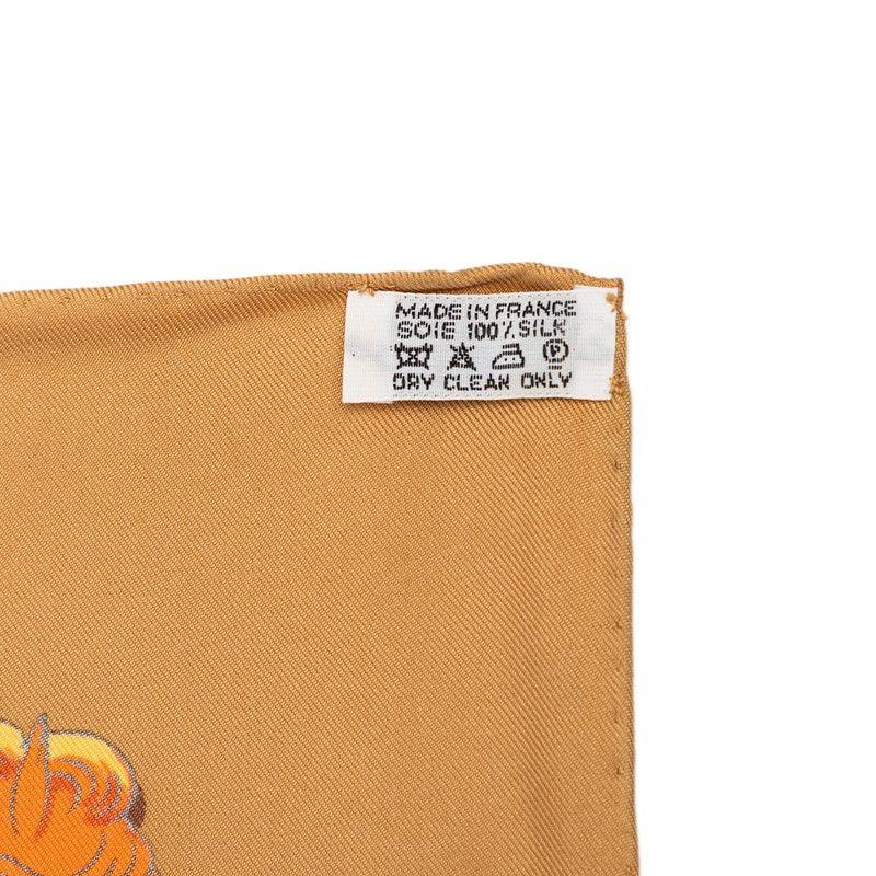 Hermes Carre 90 la Promenade de Longchamps Walk to Long Chien Scarf Brown — view 7