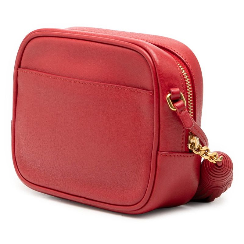 Saint Laurent Monogram Bloga Tassel YSL Logo Crossbody Shoulder Bag Red Leather — view 2