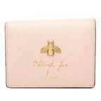 Gucci Animalier Bifold Wallet Pink Leather
