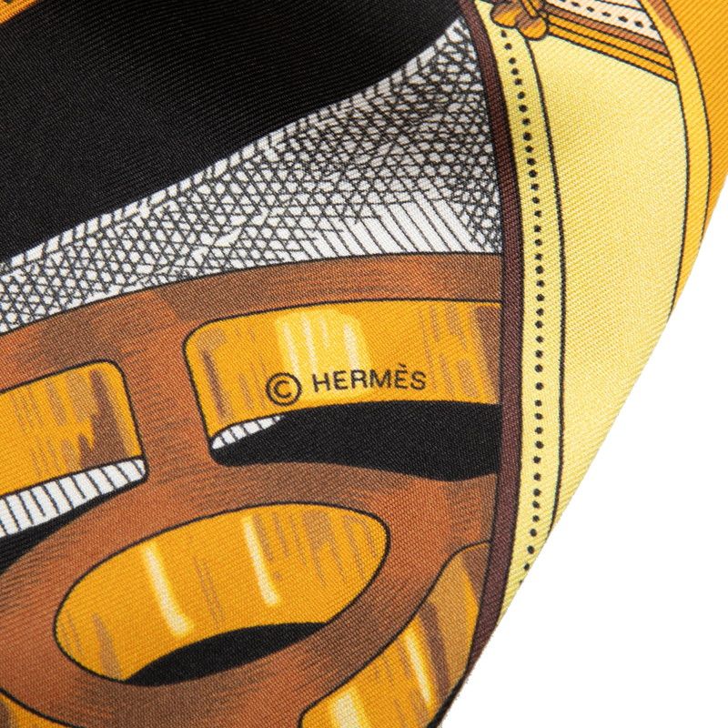 Hermes Maxi Twill Cavalcadour Scarf Black Multicolor Silk — view 4