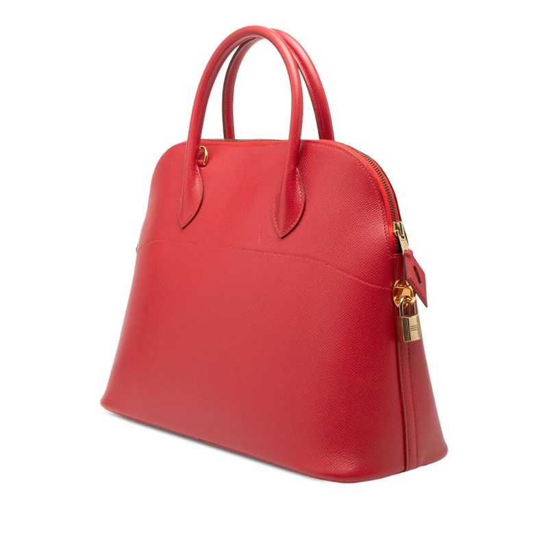 Hermes Bolide 37 2-Way Shoulder Bag Vermillion Red Courchevel — view 2