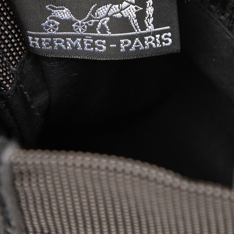 Hermes Her Line Mini Shoulder Bag Pochette Gray Black Canvas — view 5