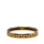 Hermes Enamel PM Bangle Gold Multicolor Plated Bracelet