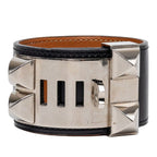 Hermes Collier de Chien Bracelet S Black Box Calf