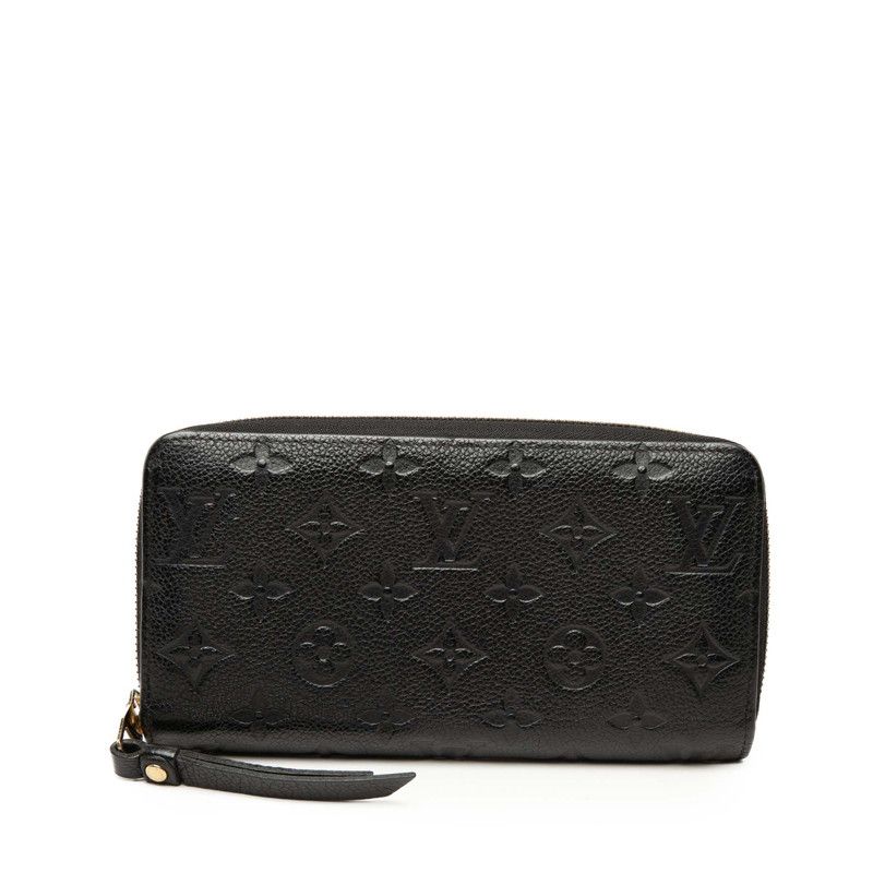 Louis Vuitton Monogram Empreinte Zippy Wallet Noir Black Leather