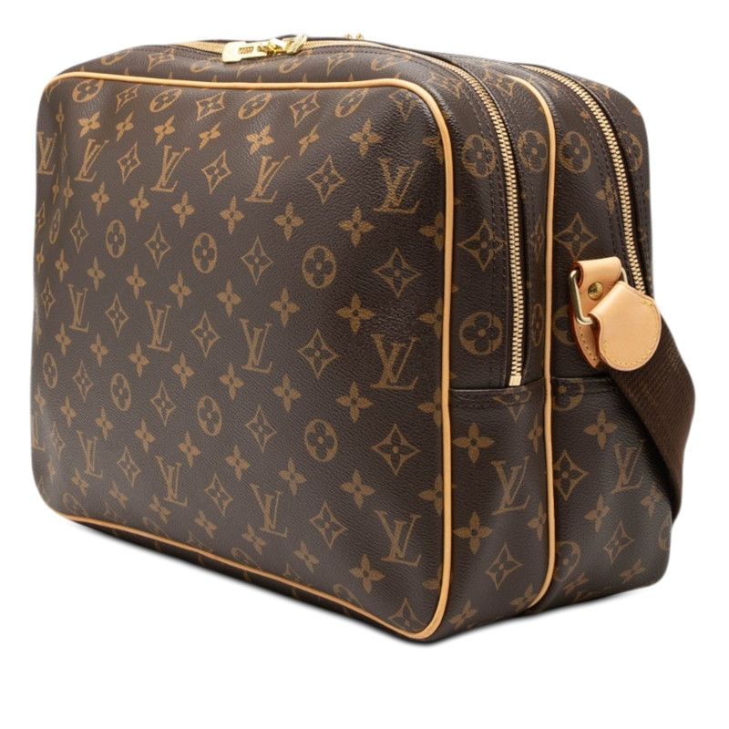 Louis Vuitton Monogram Reporter GM Crossbody Shoulder Bag Brown Leather — view 2
