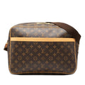 Louis Vuitton Monogram Reporter GM Crossbody Shoulder Bag Brown Leather