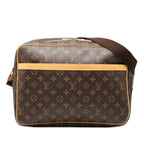 Louis Vuitton Monogram Reporter GM Crossbody Shoulder Bag Brown Leather