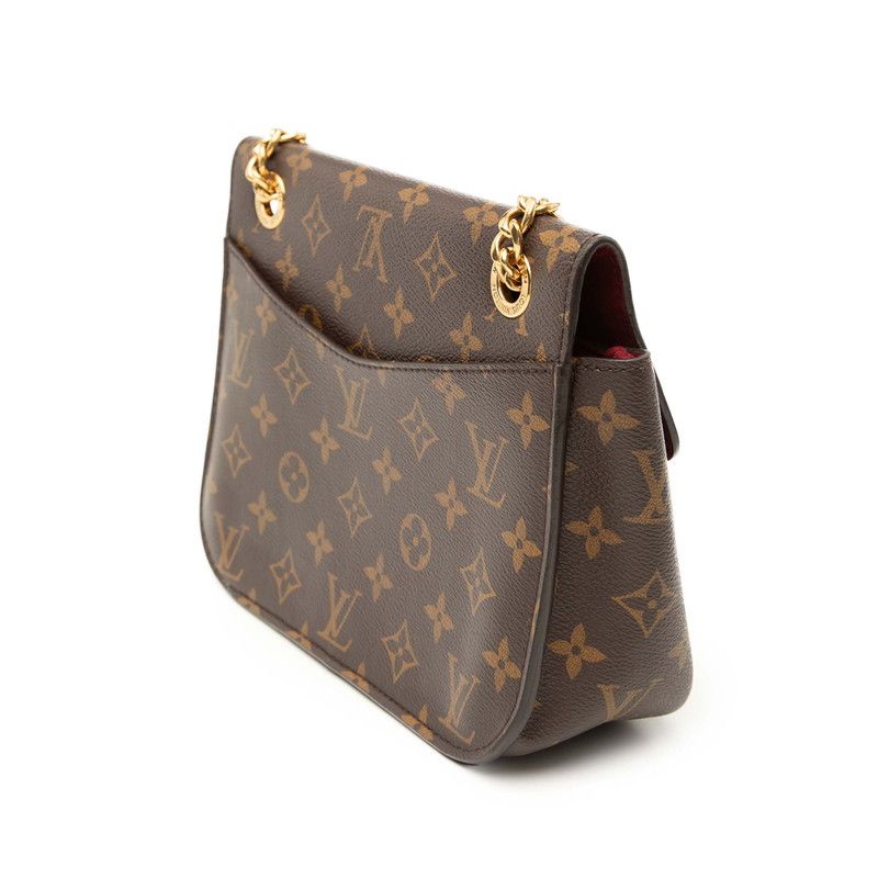 Louis Vuitton Monogram Passy Chain Shoulder Bag Brown Leather — view 2
