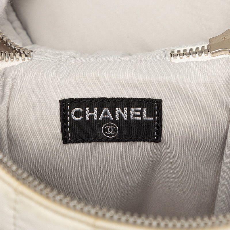 Chanel Sports Line CC Logo Bottle Holder Shoulder White Nylon — view 7
