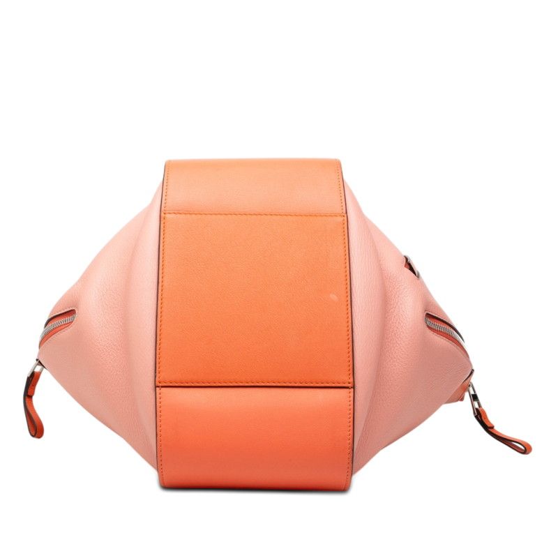Loewe Anagram Hammock Small Shoulder Bag Drawstring 2-Way Pink Orange Leather — view 3