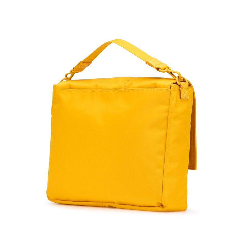Fendi Baguette Messenger Crossbody Shoulder Bag Yellow Nylon — view 2