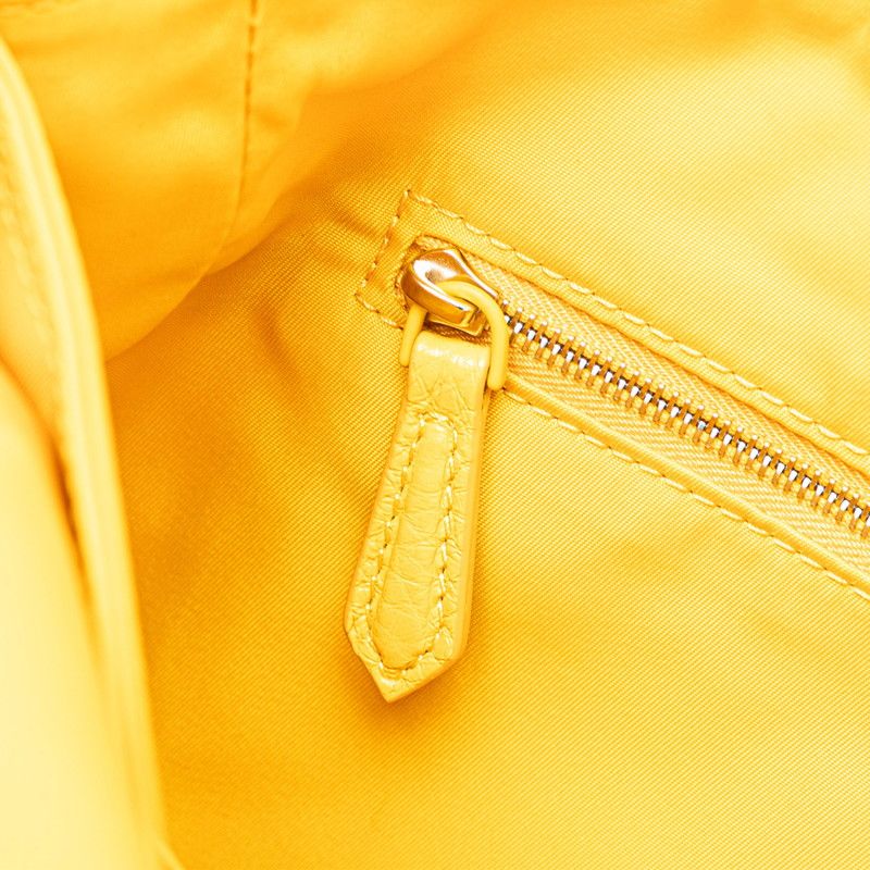 Fendi Baguette Messenger Crossbody Shoulder Bag Yellow Nylon — view 9