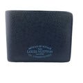 Louis Vuitton Portefeuille Multiple Taiga Leather Billfold Navy Wallet