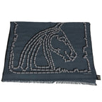 Hermes Cheval Dechaine Cashmere Shawl Navy Brands Scarf — view 5