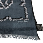Hermes Cheval Dechaine Cashmere Shawl Navy Brands Scarf — view 7