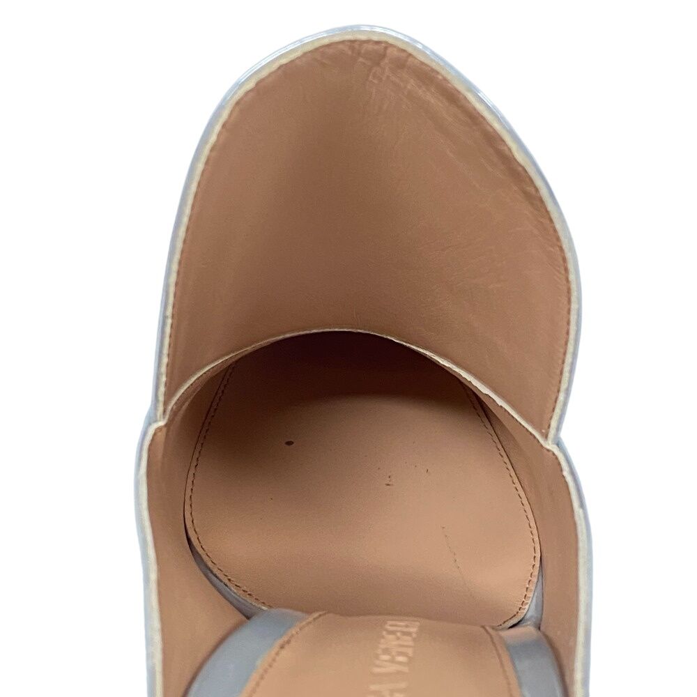 Bottega Veneta Rocket Wedge Heels Laminate Leather Patent Mules Silver — view 5