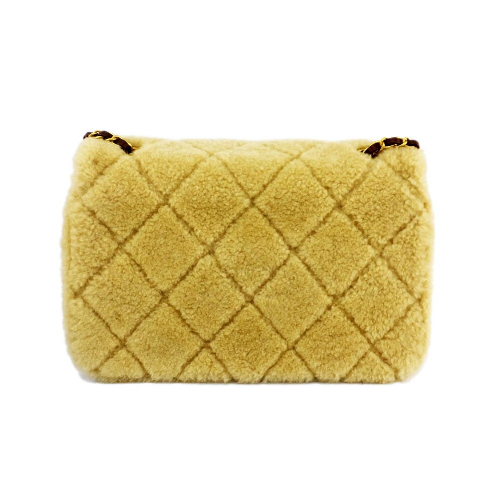Chanel Ten Deca Quilted Shearling Lambskin CC Logo 2-Way Gold Brown Shoulder — view 2