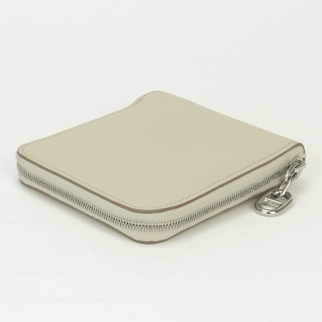 Hermes Zip Wallet Bifold Mini Color Cles Craie White Silver — view 3