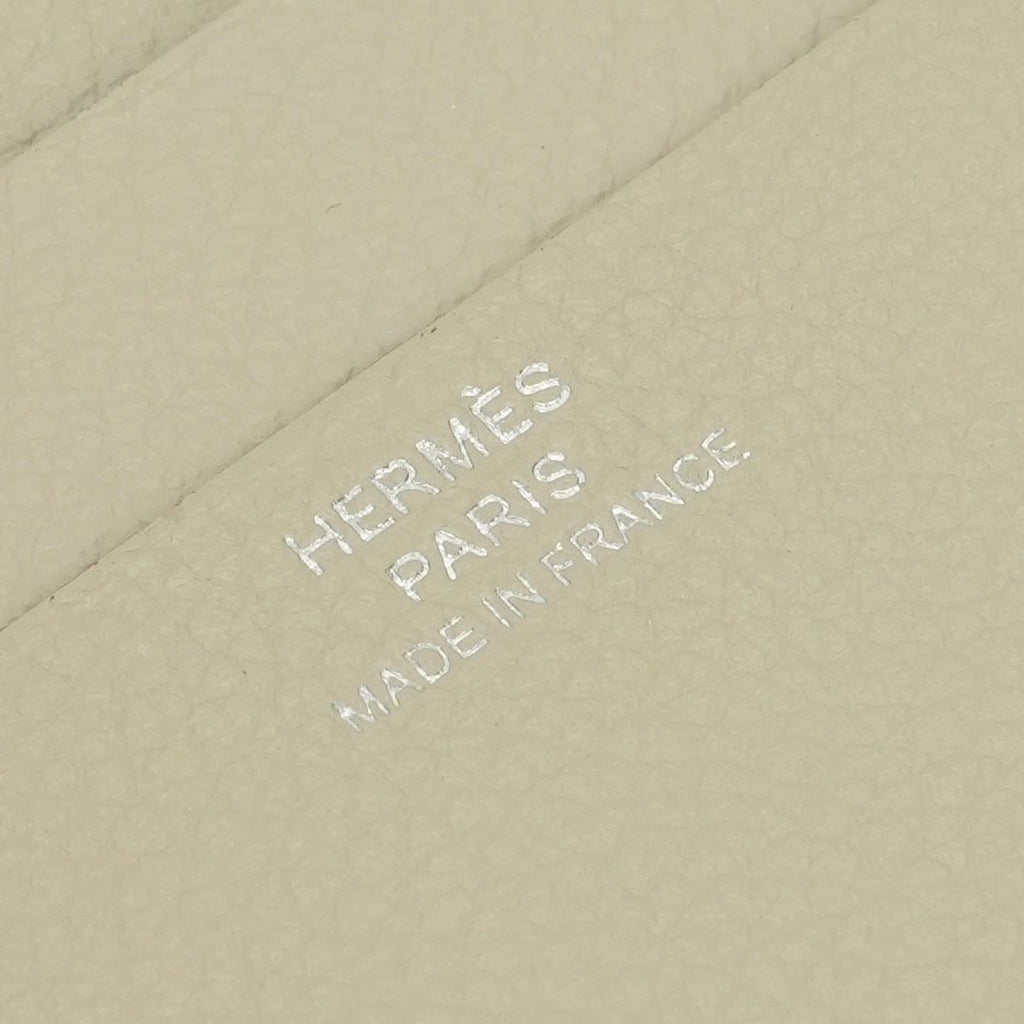 Hermes Zip Wallet Bifold Mini Color Cles Craie White Silver — view 8