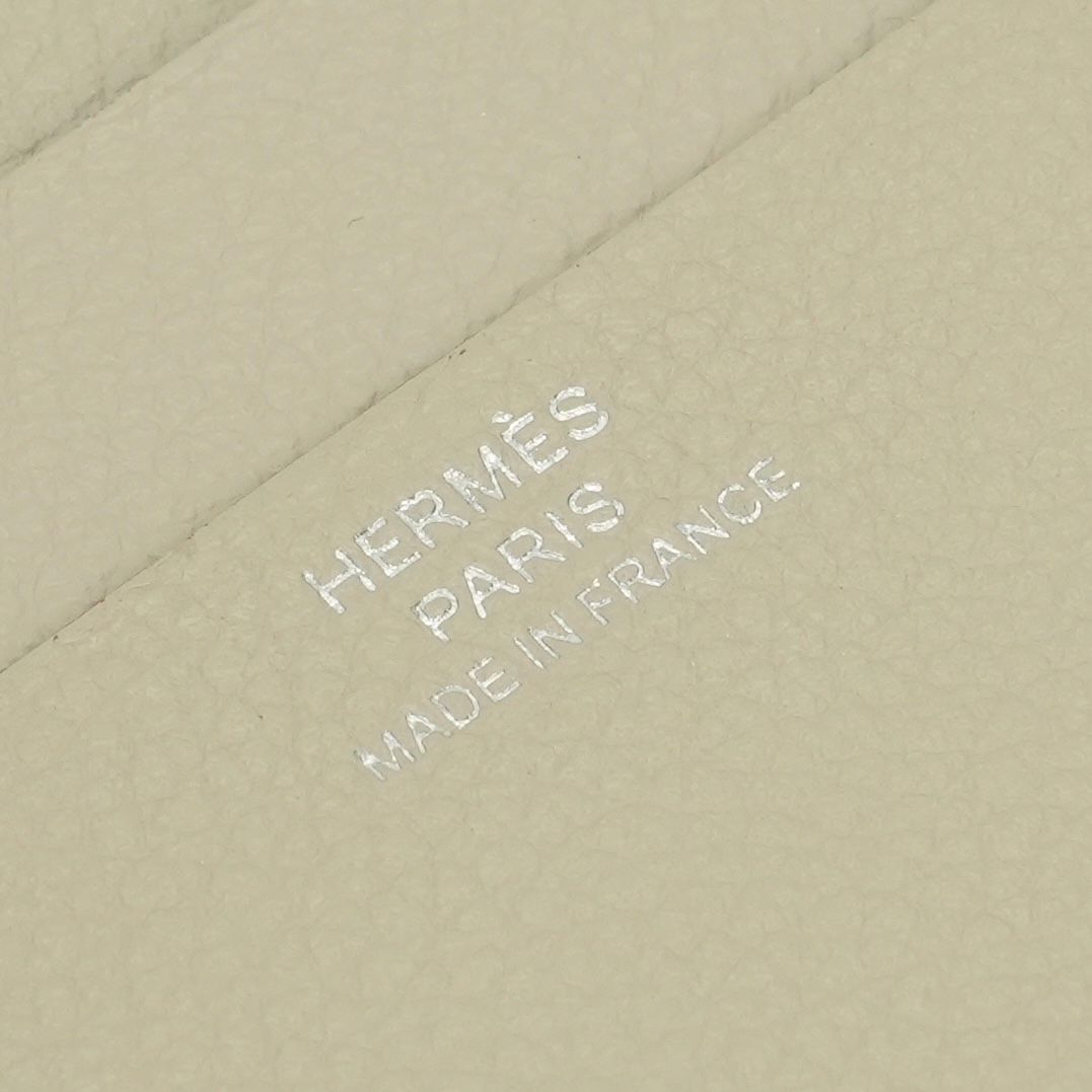 Hermes Zip Wallet Bifold Mini Color Cles Craie White Silver — view 8