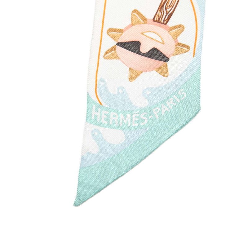 Hermes Twill Funny Ice Cream Scarf Blue Multicolor Silk — view 3