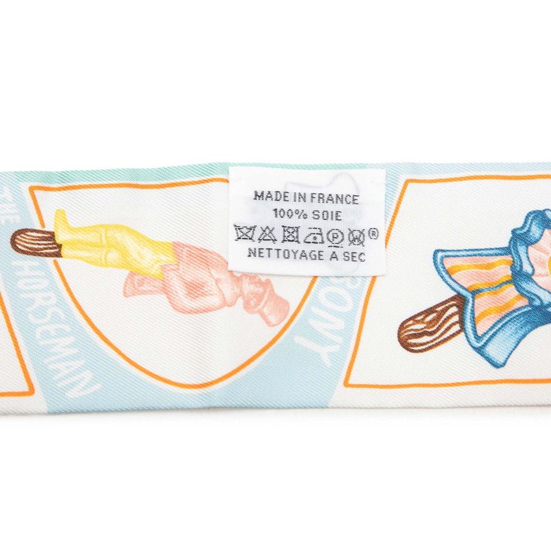 Hermes Twill Funny Ice Cream Scarf Blue Multicolor Silk — view 4